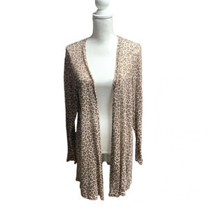 Tees2urdoor animal print long cardigan open front size L/XL